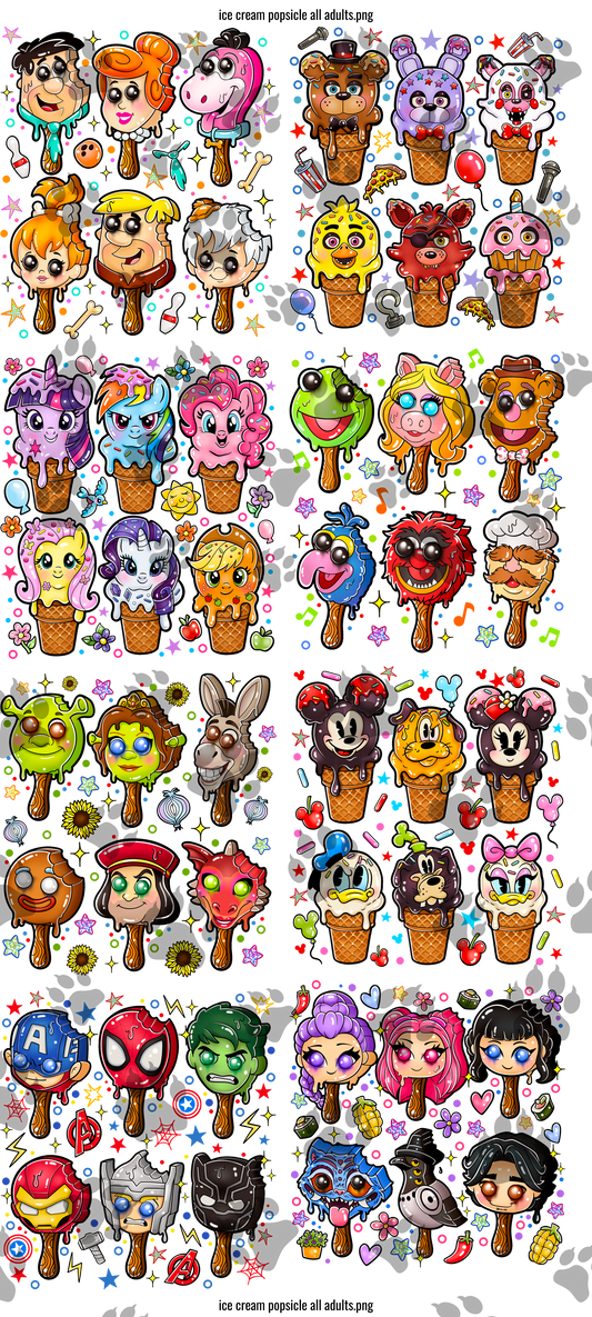 Ice Cream Pops DTF GANGSHEET 1