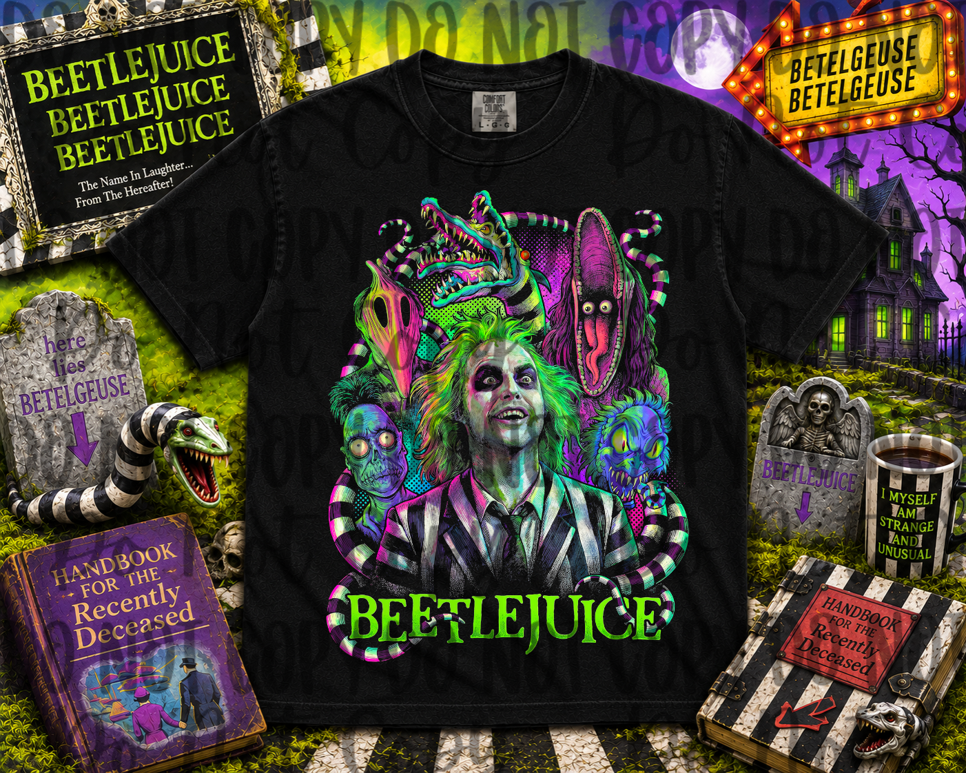 Beetlejuice blk tee