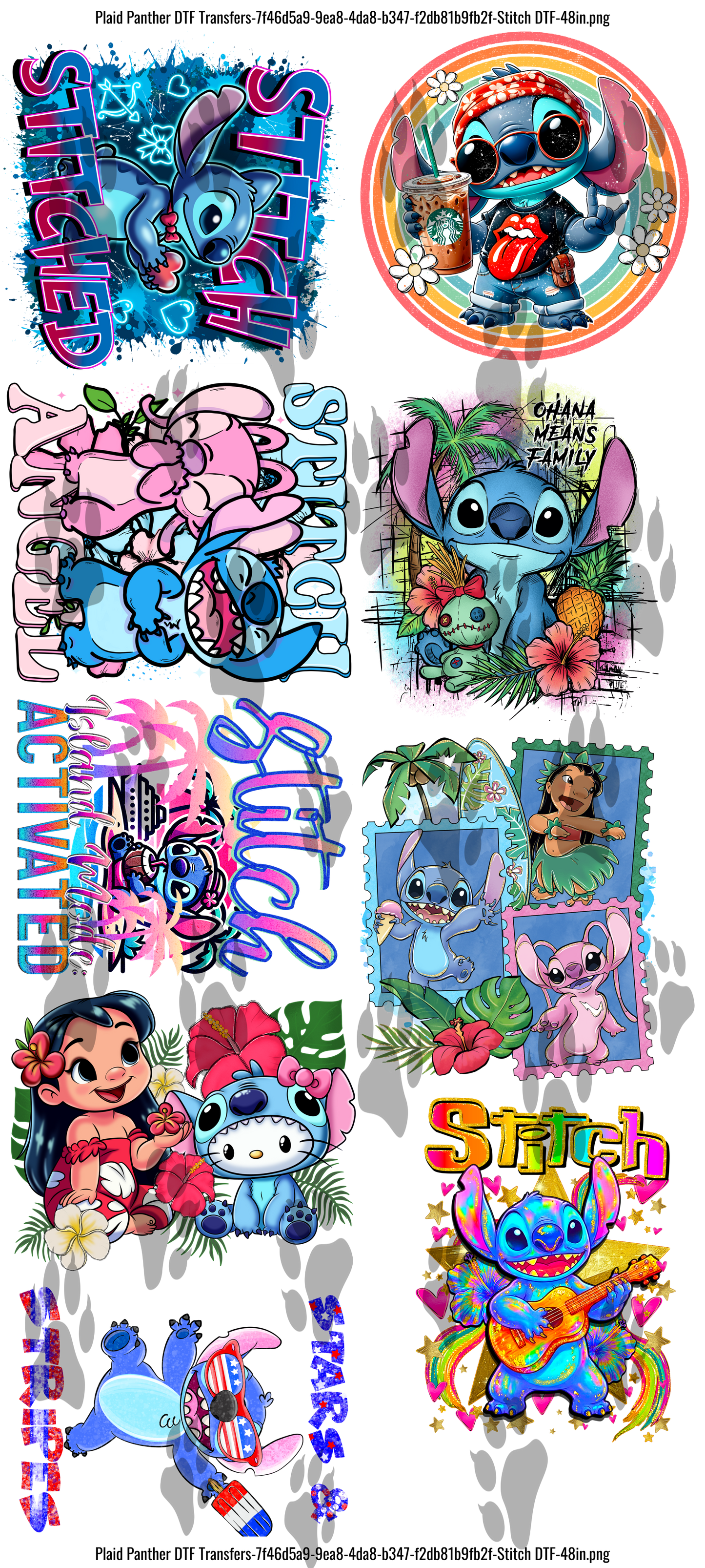 Stitch DTF Gangsheet