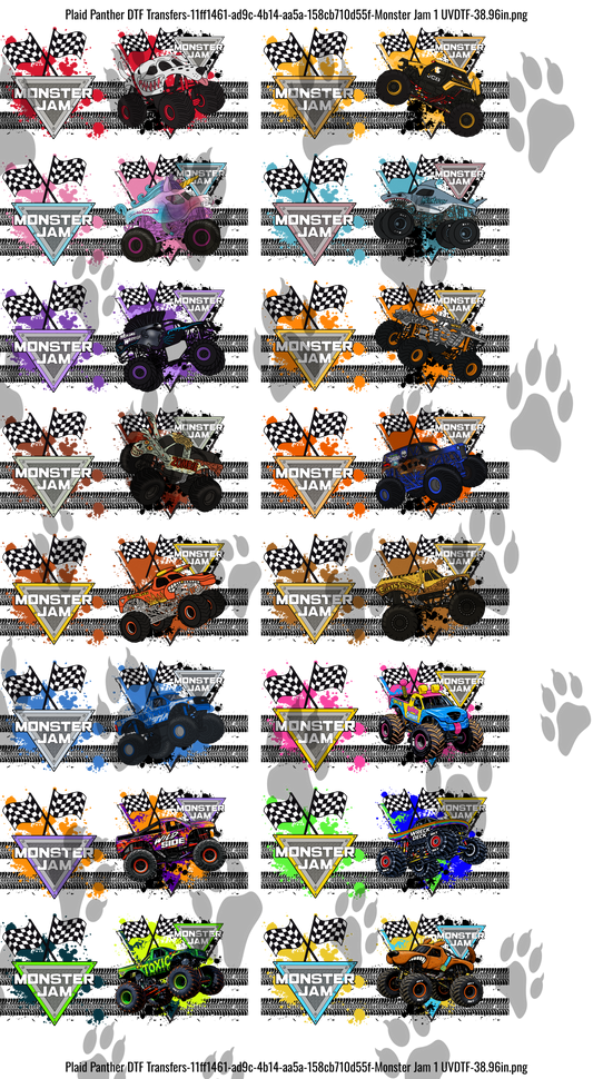 Monster Jam themed uv gangsheet 2