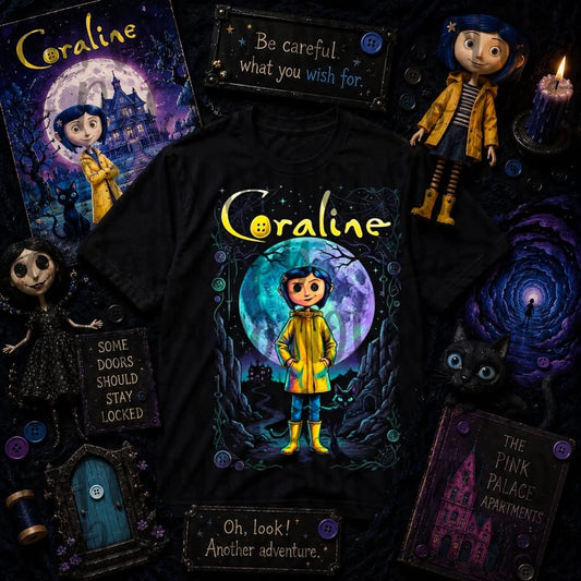 Coraline BLK Tee DTF Transfer