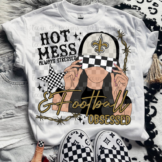 Hot Mess Football Obsessed Saints