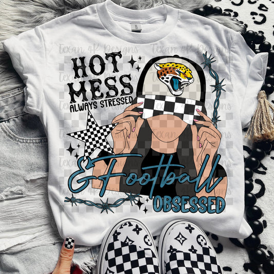 Hot Mess Football Obsessed Jaguars