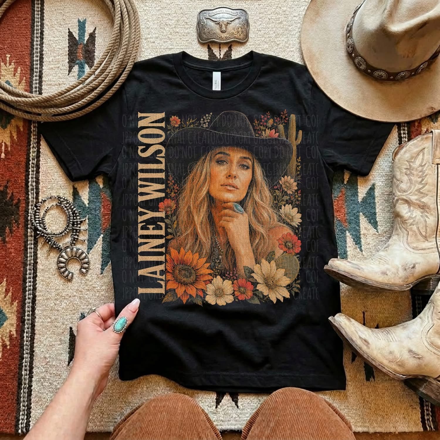 LW Sunflower Black Tee