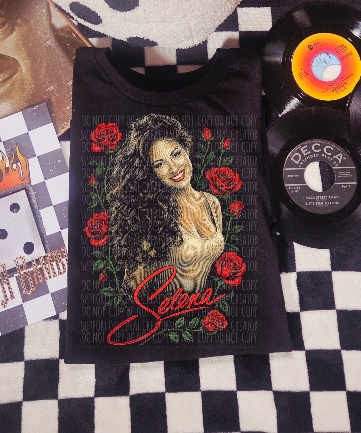 Selena Roses BLK Tee