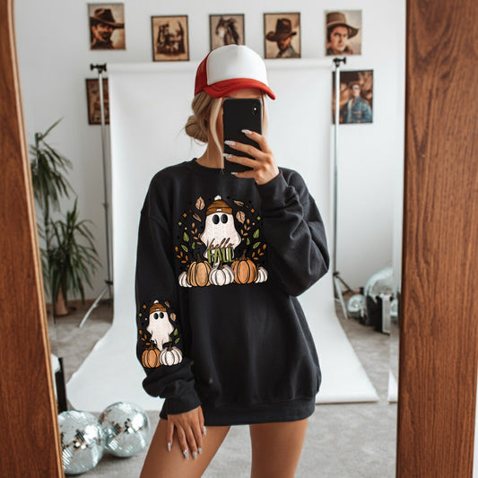 Hello Fall Ghost Pumpkin Patch