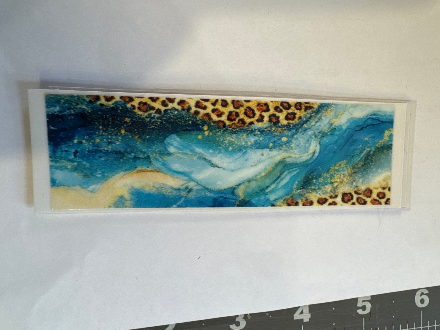 Teal Leopard Resin Flow