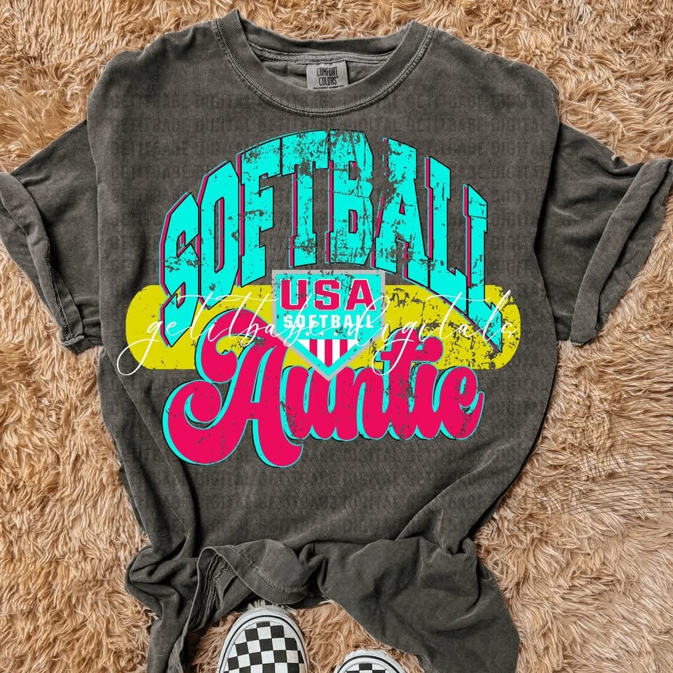 Teal and Red Softball