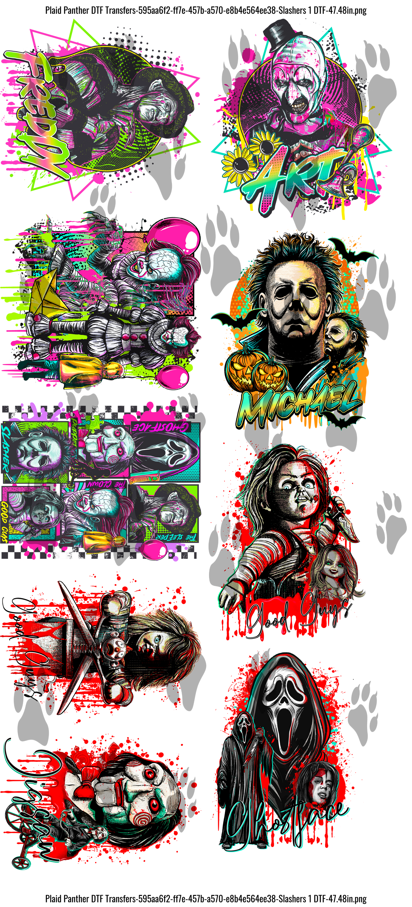 Slasher 3 DTF Gangsheet