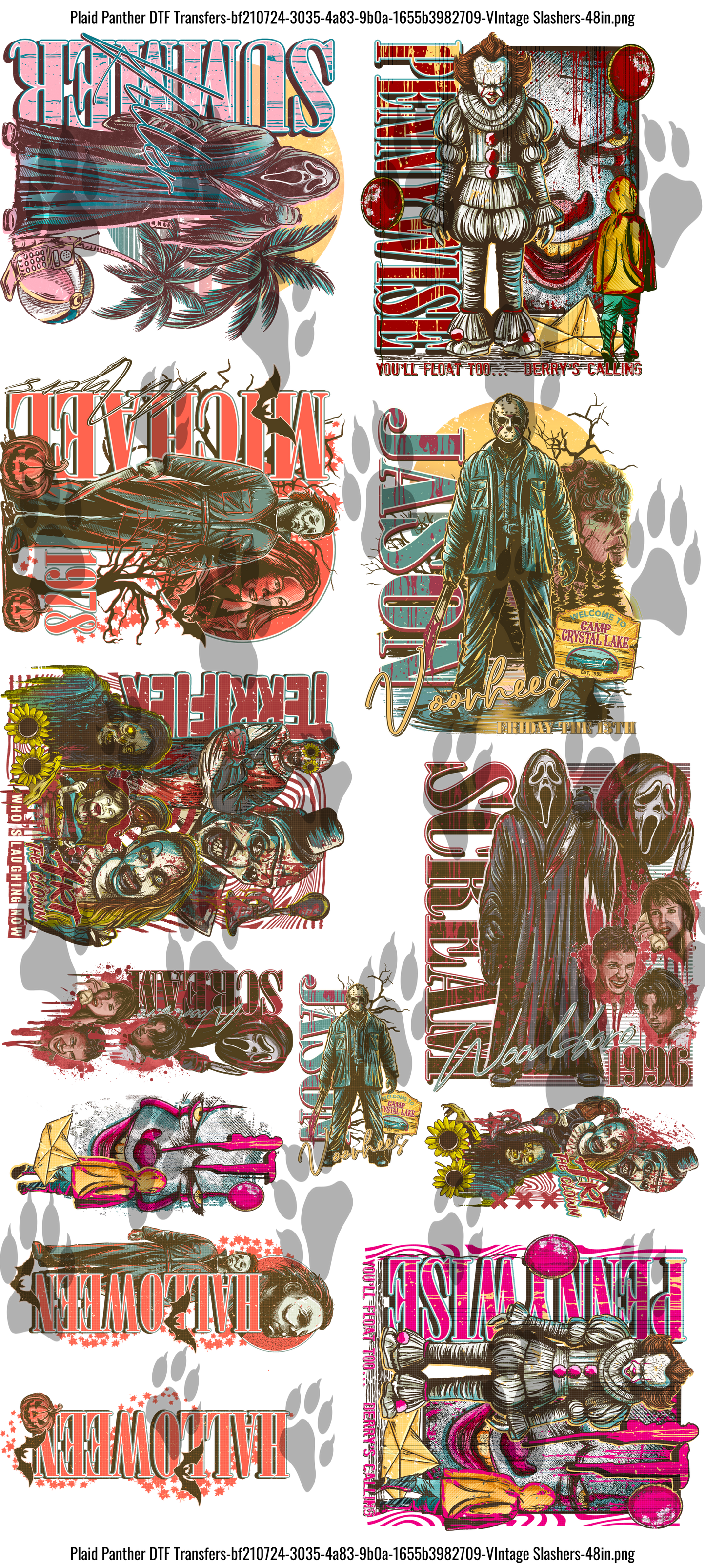 Slasher DTF Gangsheet
