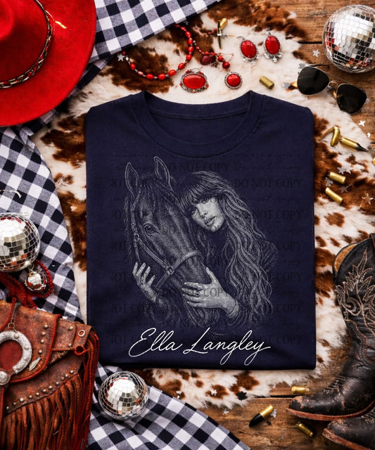 EL Horse Navy Black Tee