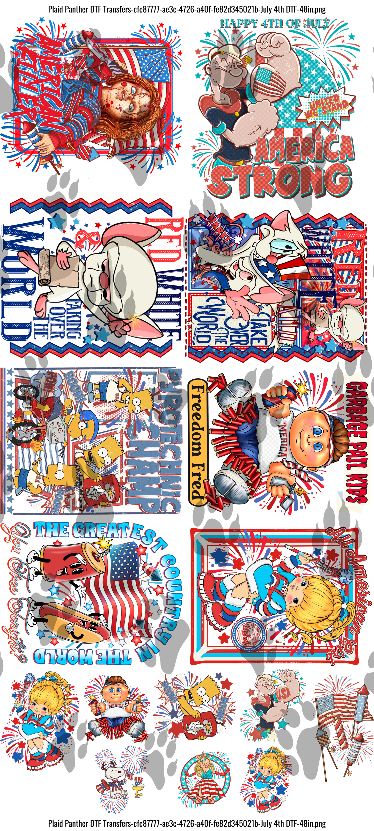 4th of July DTF Gangsheet