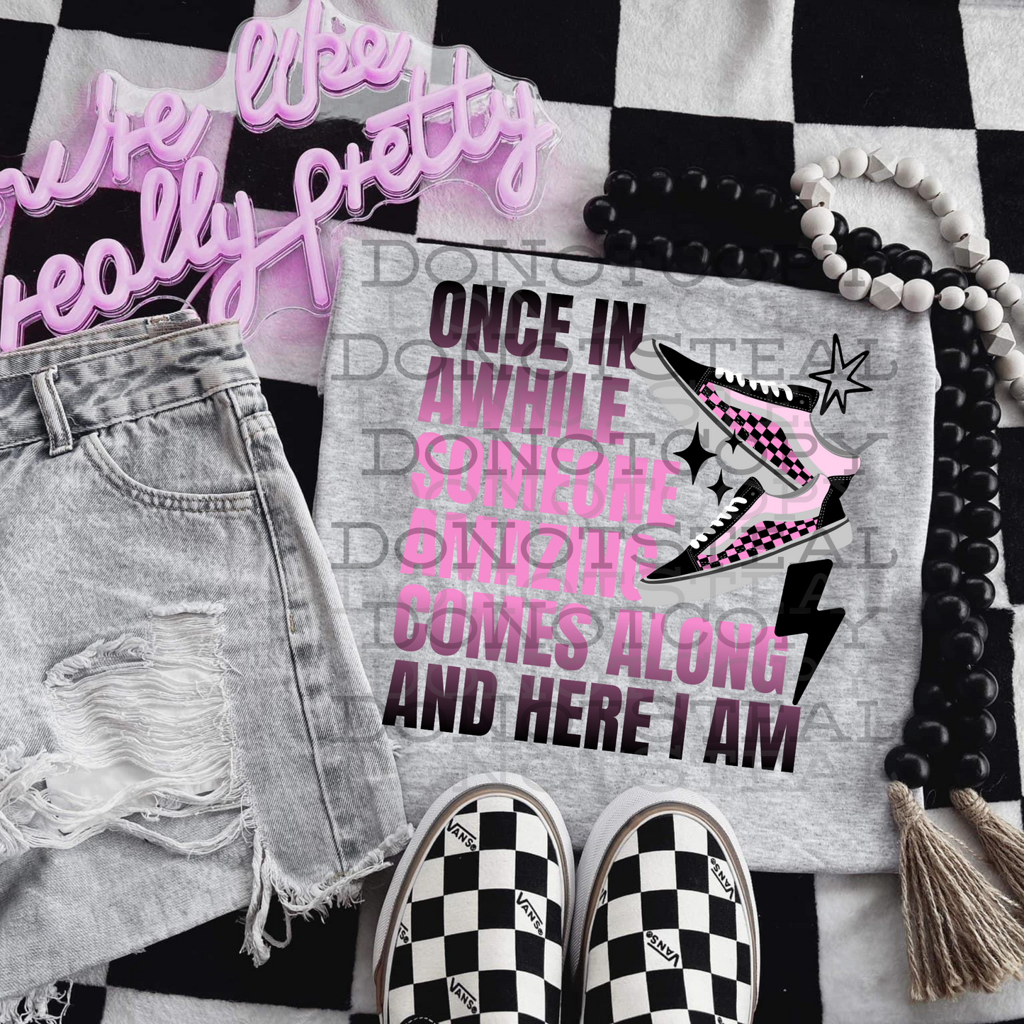 Once In Awhile (Black&Light Pink)
