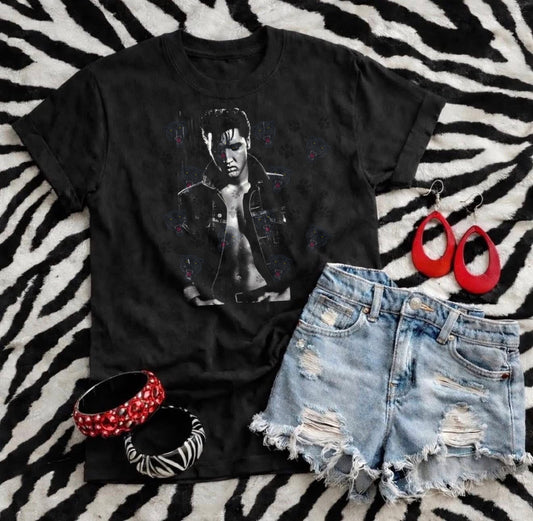 Elvis shirtless Half Tone