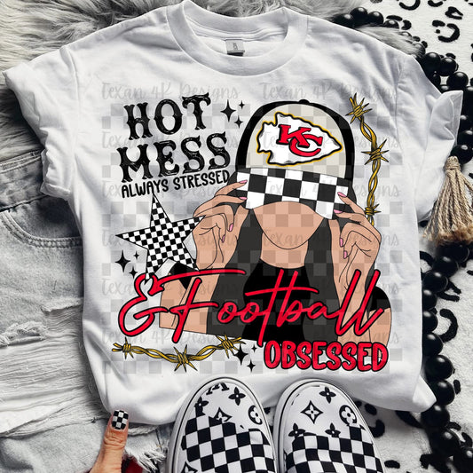 Hot Mess Football Obsessed Chief