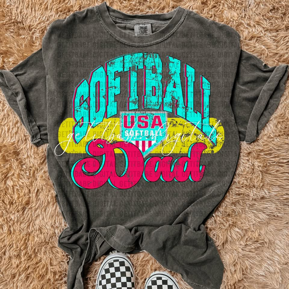 Teal and Red Softball