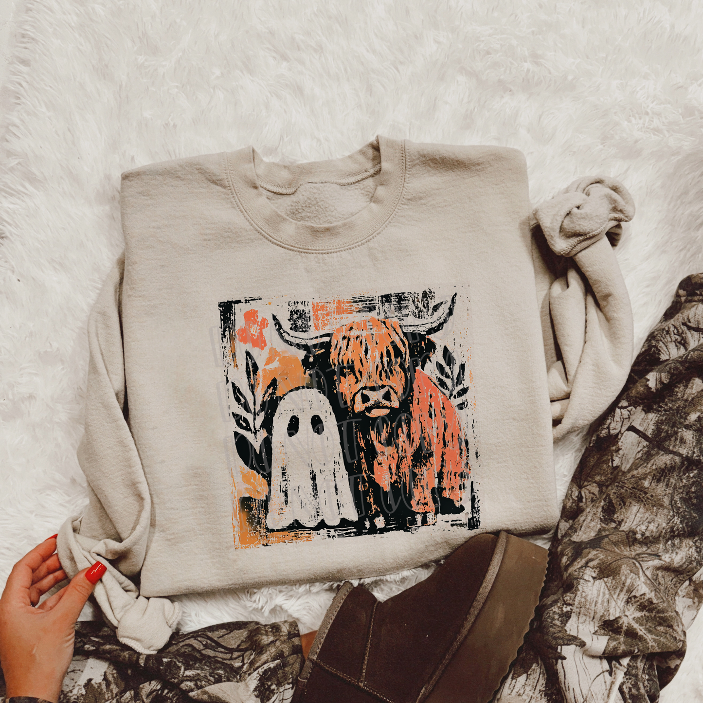 Highland Cow and Ghost