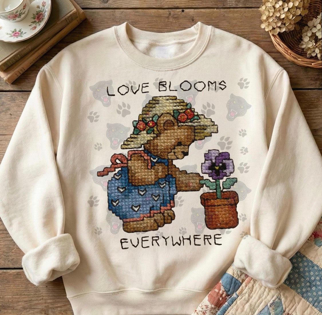 Love Blooms Vintage Cross-stitch