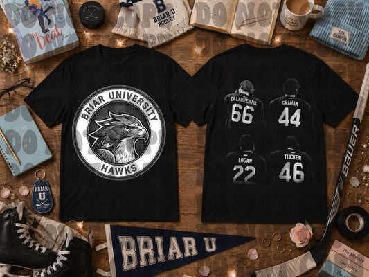 Briar White blk tee
