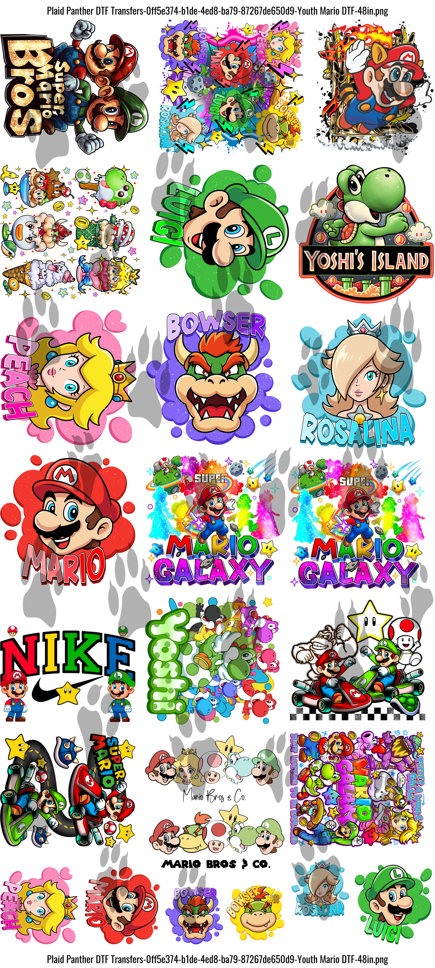 Youth Mario DTF Gangsheet