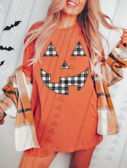 Plaid Pumpkin Face