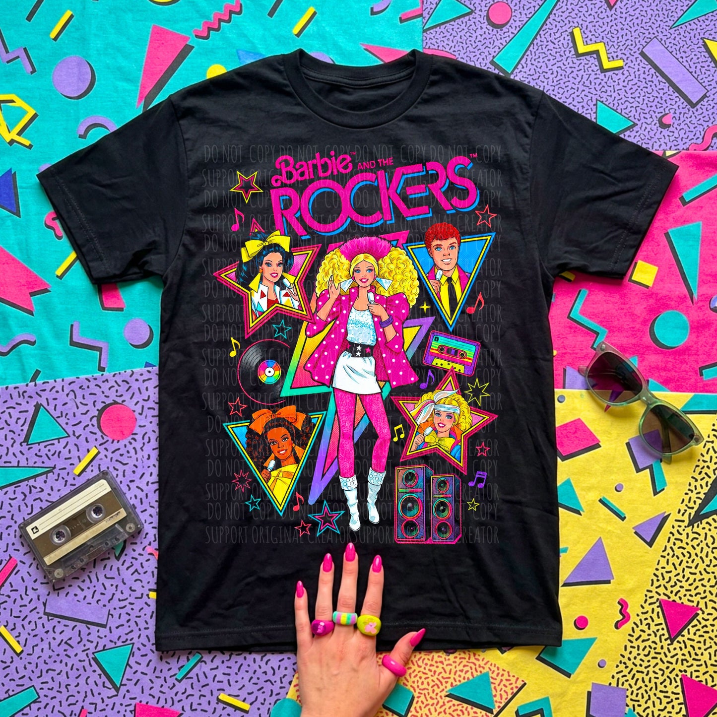 Barb and the Rockers Blk Tee