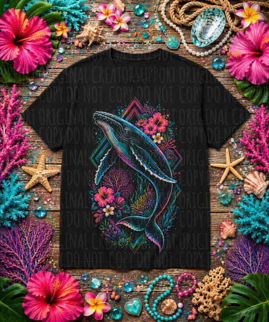 Humpback Whale Tropical Floral