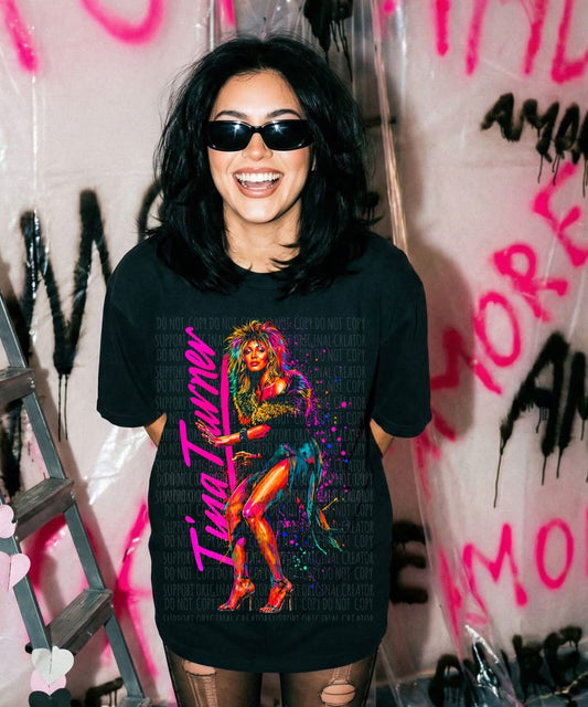 Neon Tina T *Blk Tee*