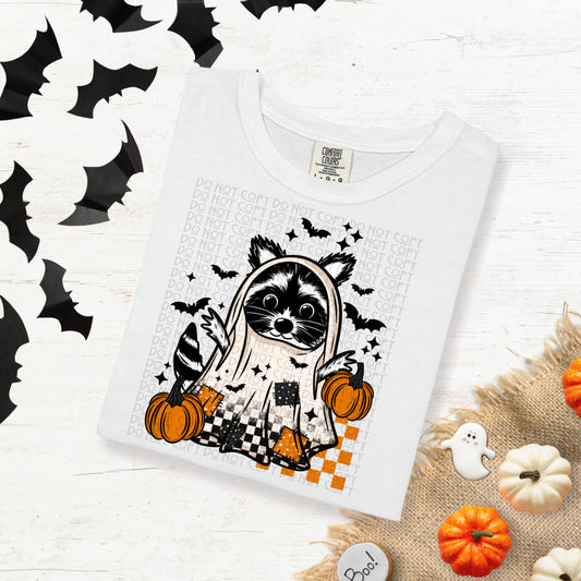 Trick or Treat Raccoon Ghost No Words