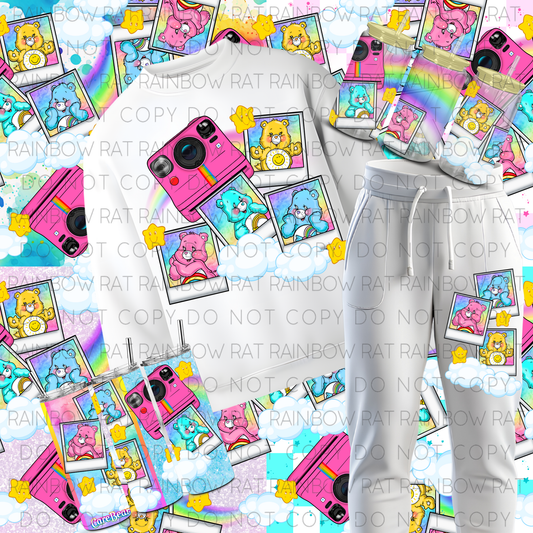 Pastel Bear Polaroid Collage