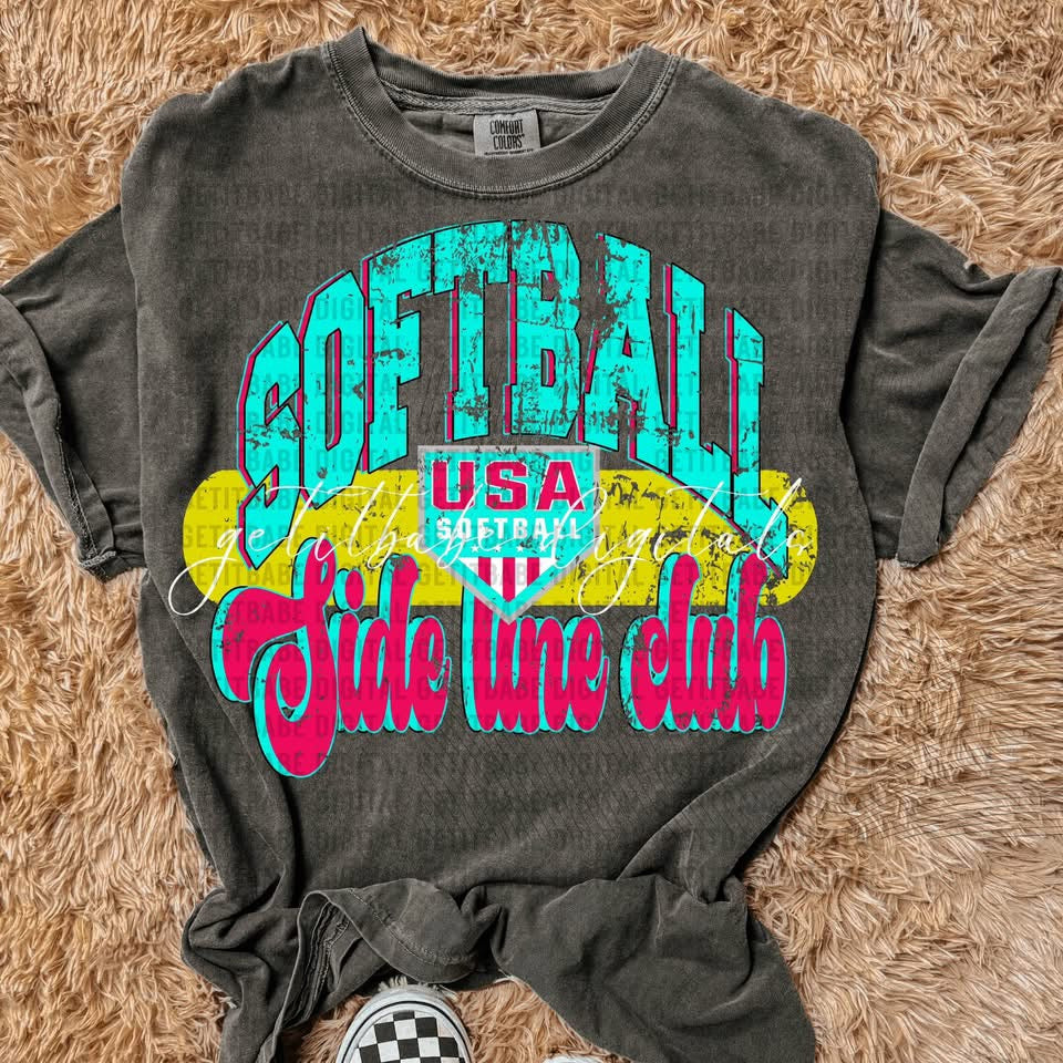 Teal and Red Softball