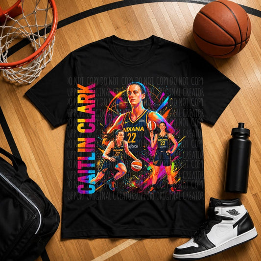 Vertical Neon Caitlyn BLK Tee