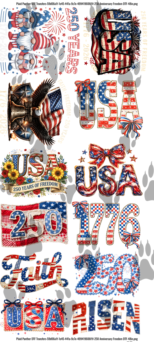 250 Anniversary USA Gangsheet