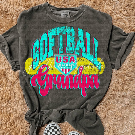 Teal and Red Softball