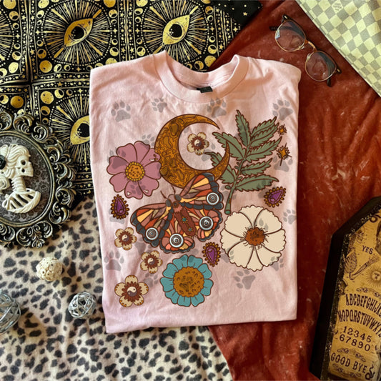Celestial Moth Moon Floral