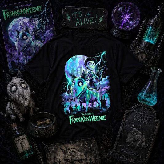 Frankenweenie BLK Tee DTF Transfer