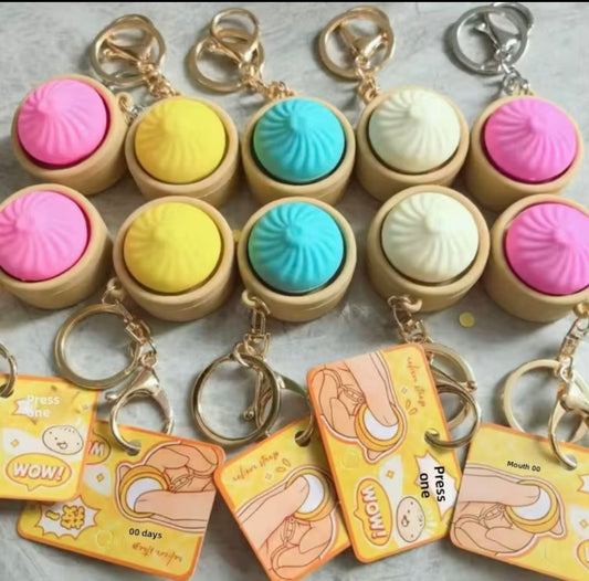 Random Color Dumpling Clicker Keychain