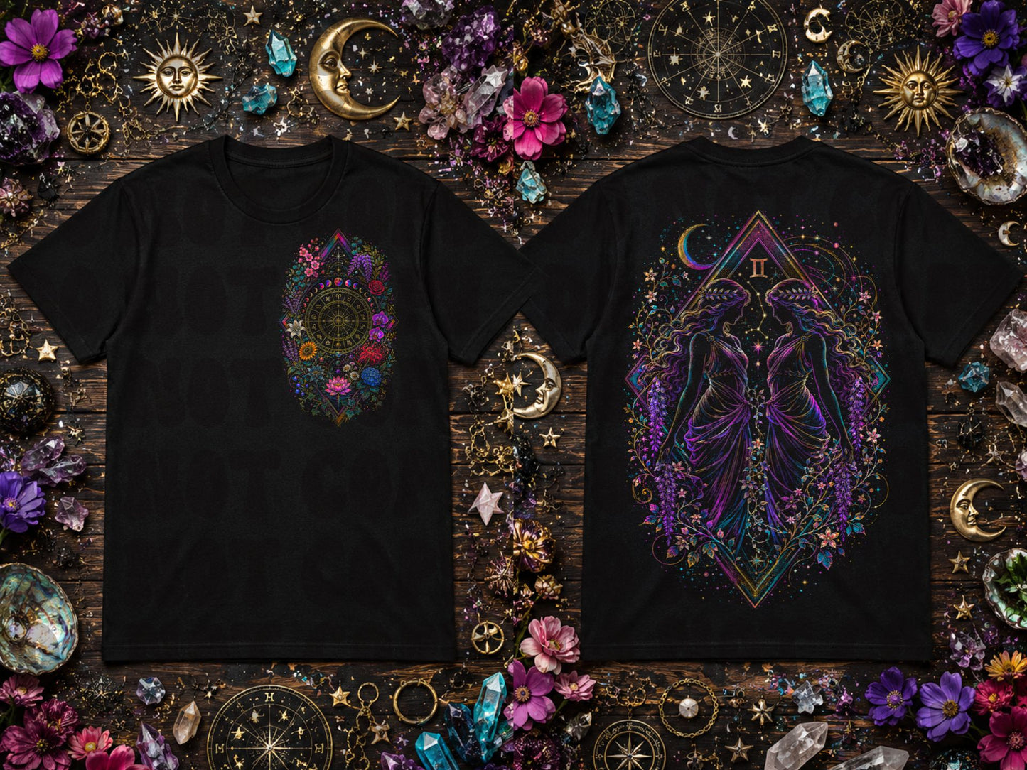 Gemini Zodiac Blk Tee