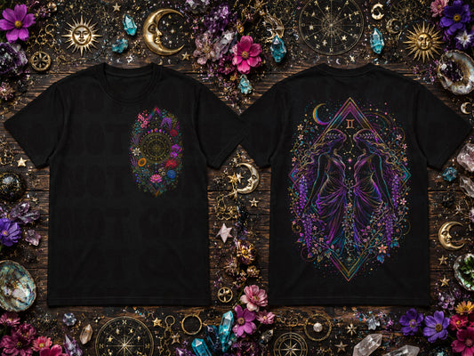 Gemini Zodiac Blk Tee