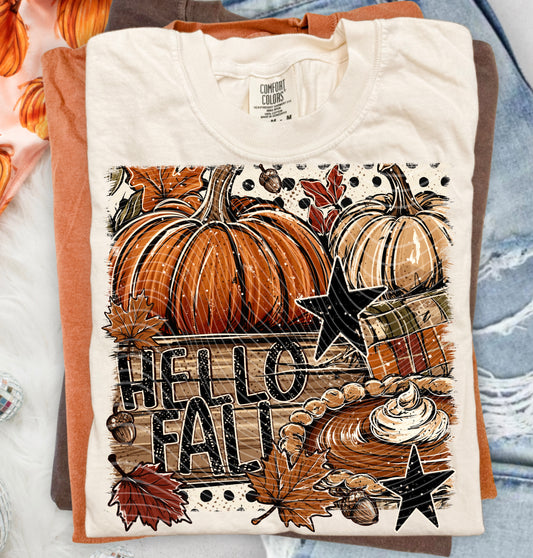 Hello Fall Pumpkin Block
