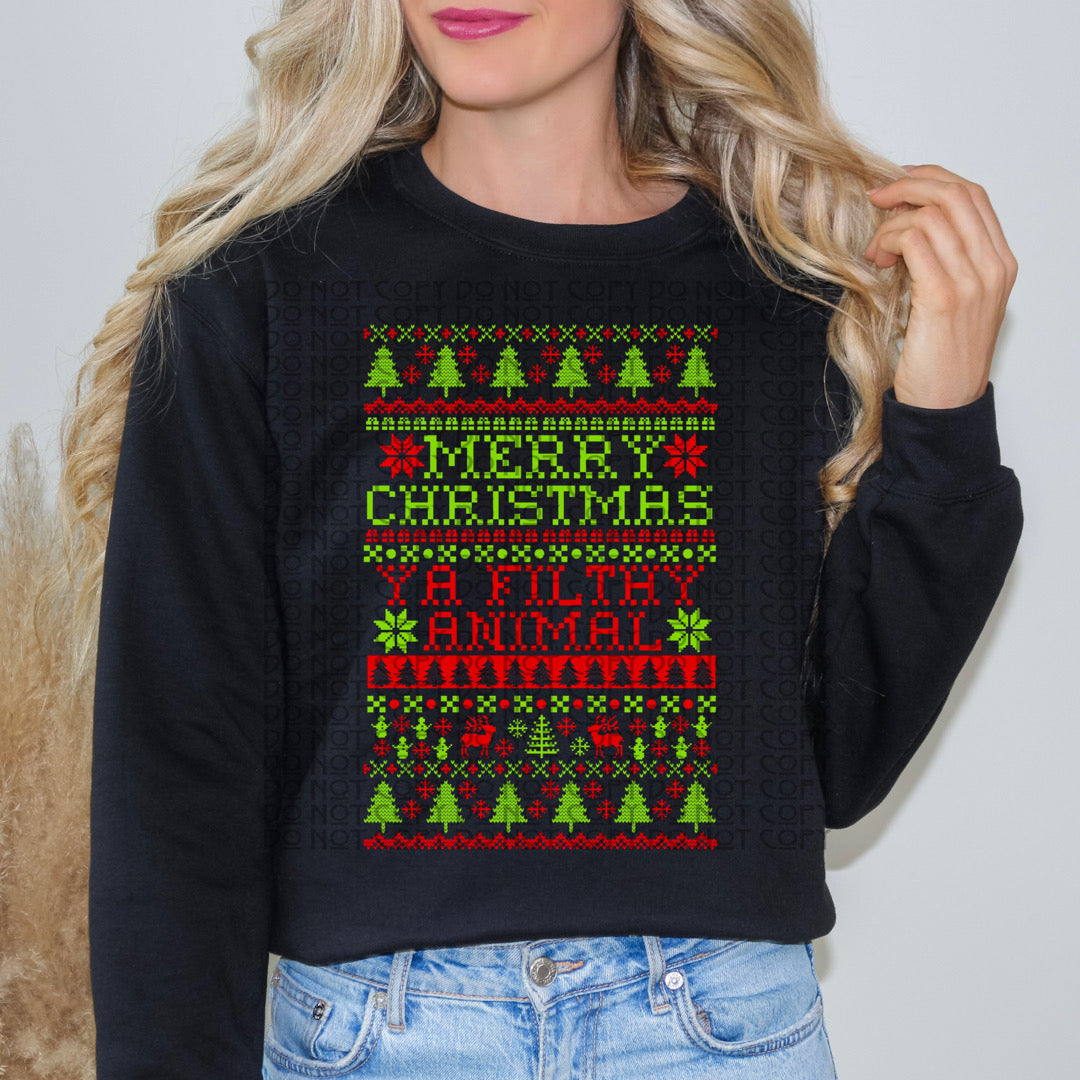 Filthy Animal Ugly Sweater – Plaid Panther DTF Transfers