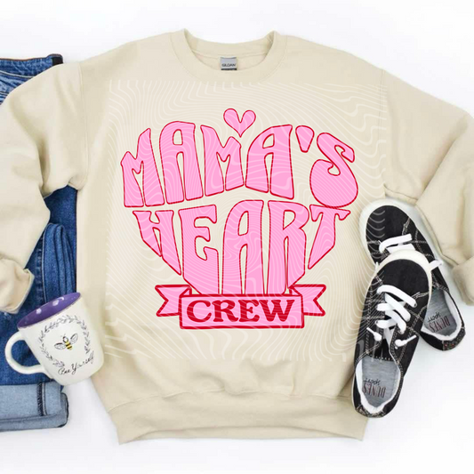 Mamas Heart Crew Pink