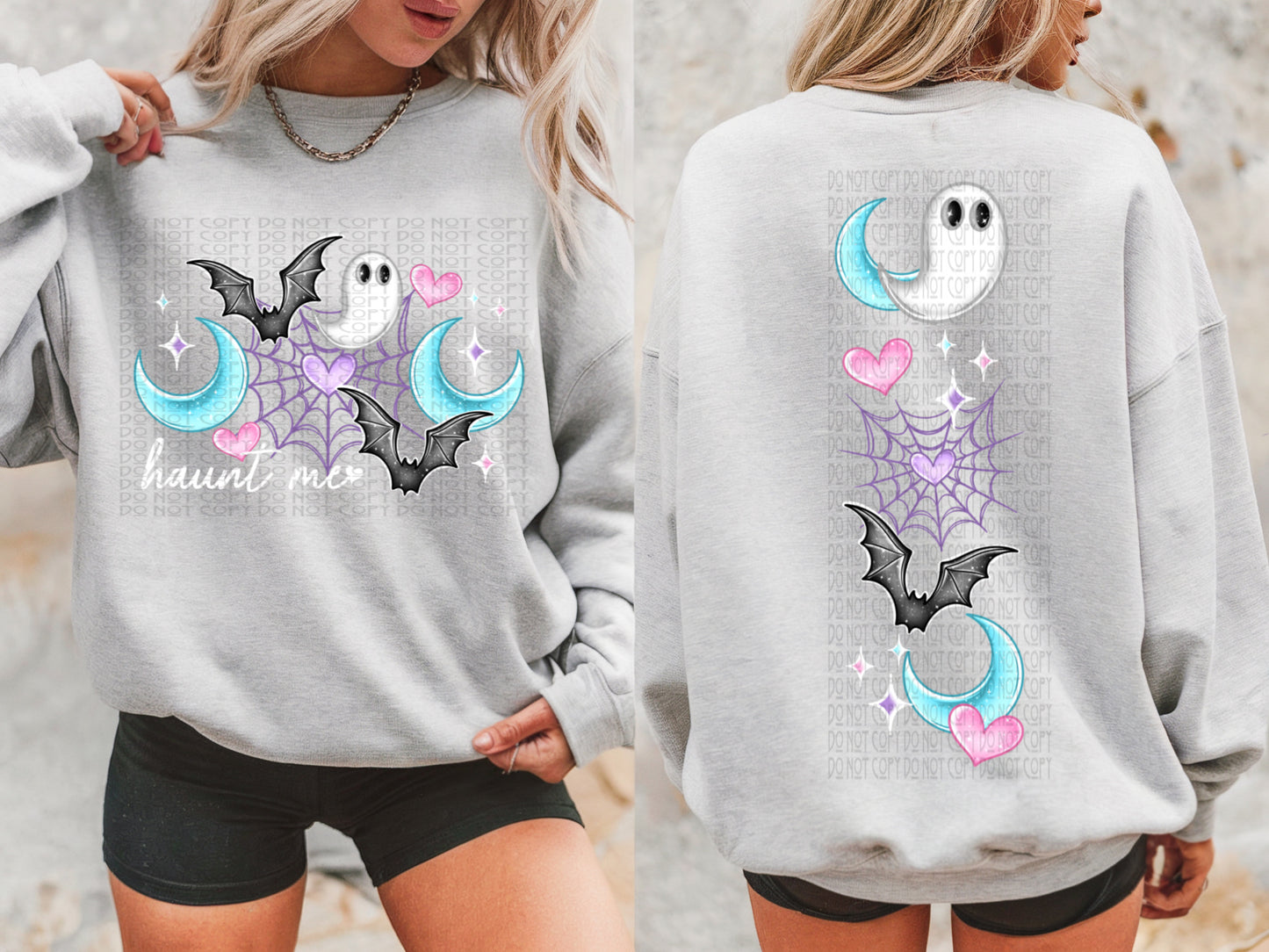 Haunt Me White Text