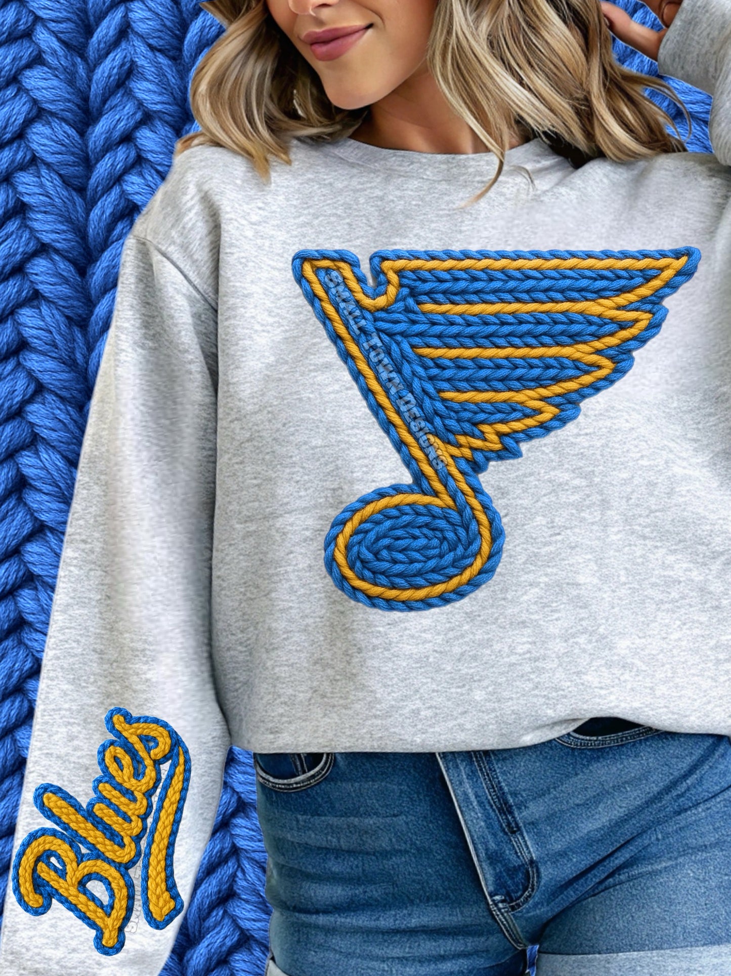 Blues Faux Yarn