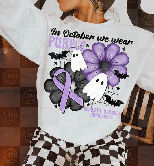 In October We Wear Purple DTF transfer