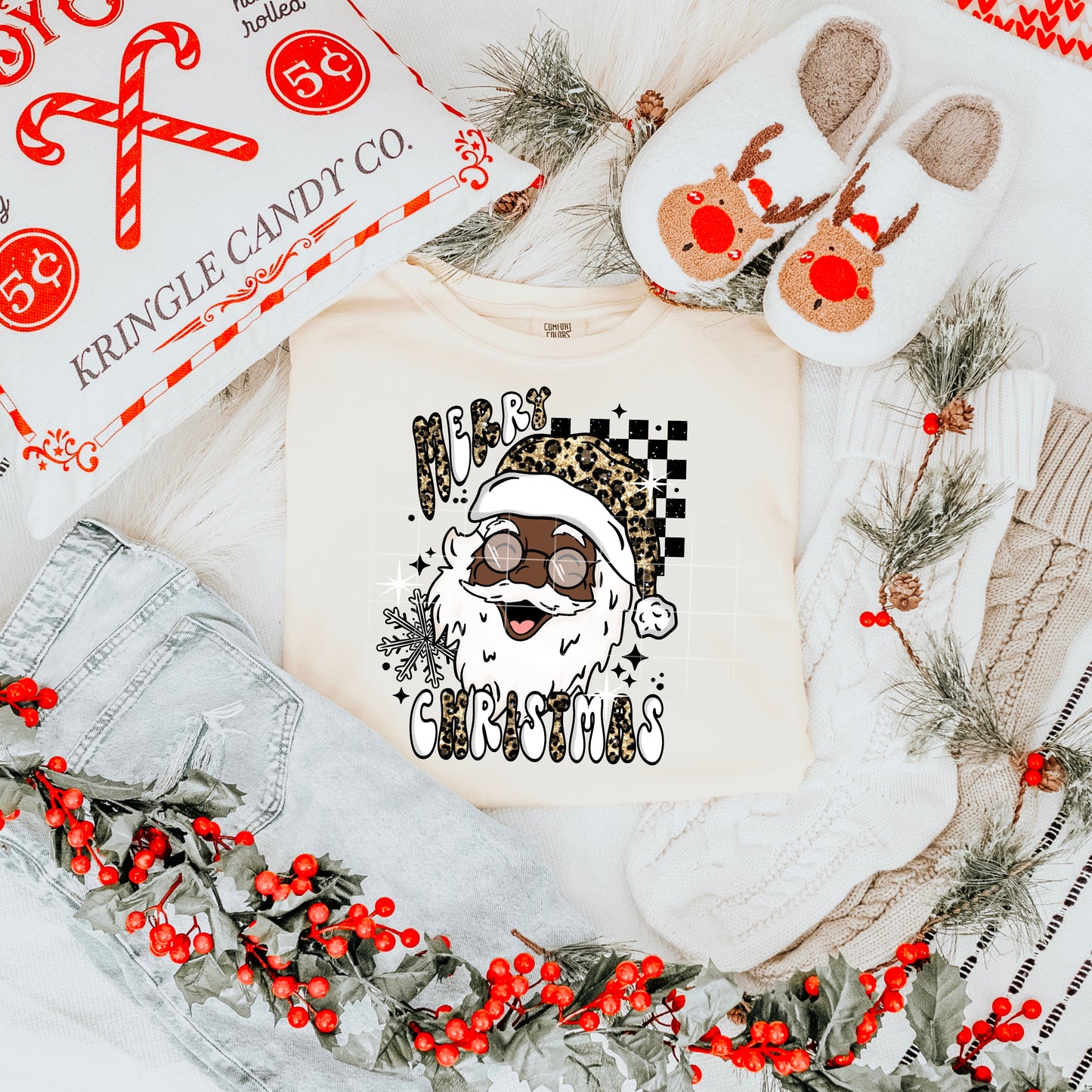 Merry Christmas Santa Leopard Hat