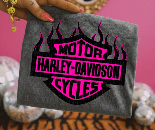 Hot Pink Flame Moto Inspired Western