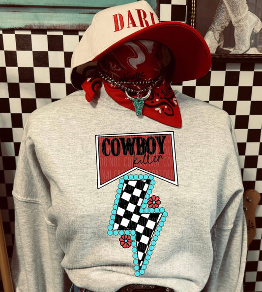 Cowboy Killer Lightning Bolt Western Graphic