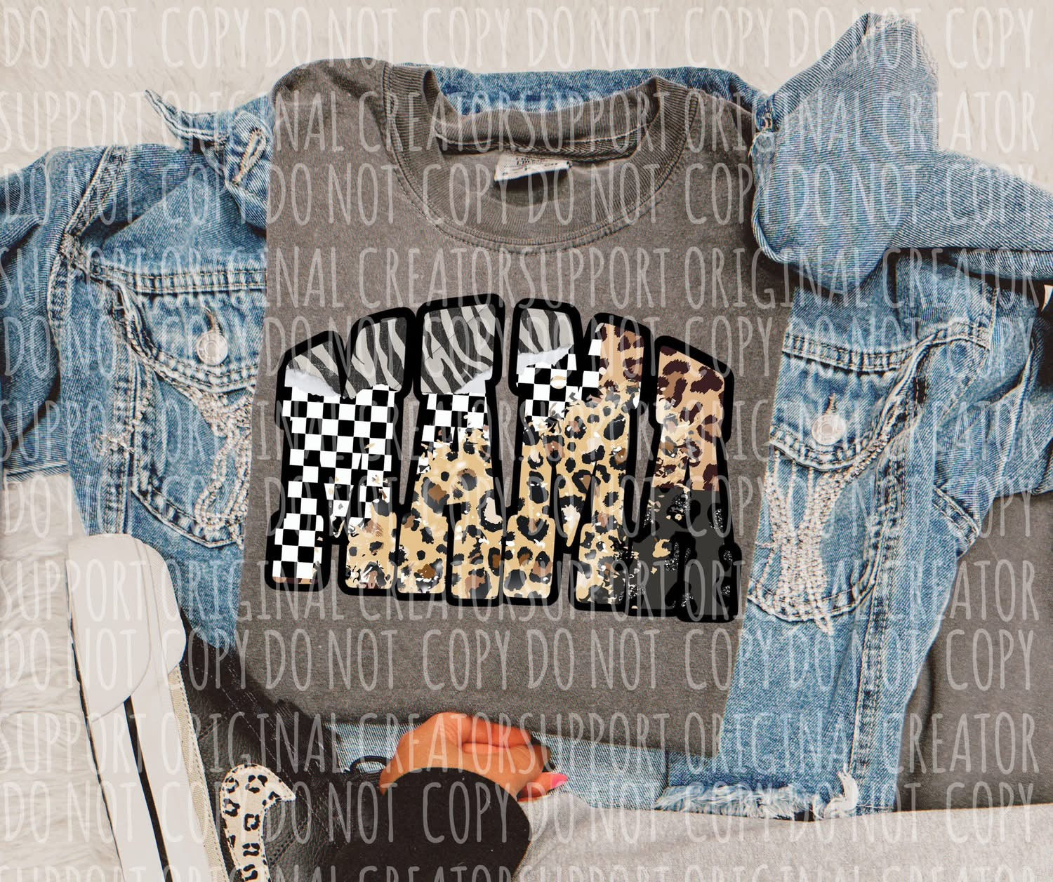 Mama Leopard Checker – Plaid Panther DTF Transfers