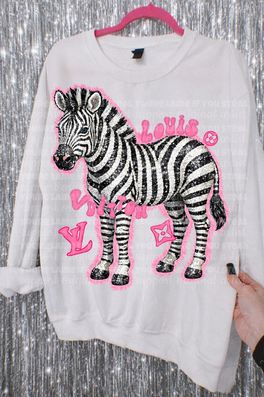 Pink Outline Zebra
